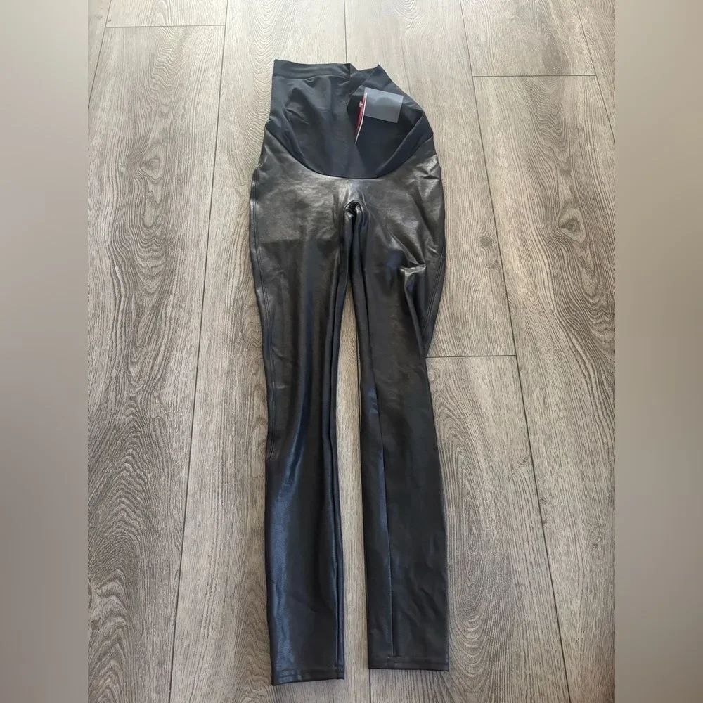 SPANX mama Black Faux Leather Apparel